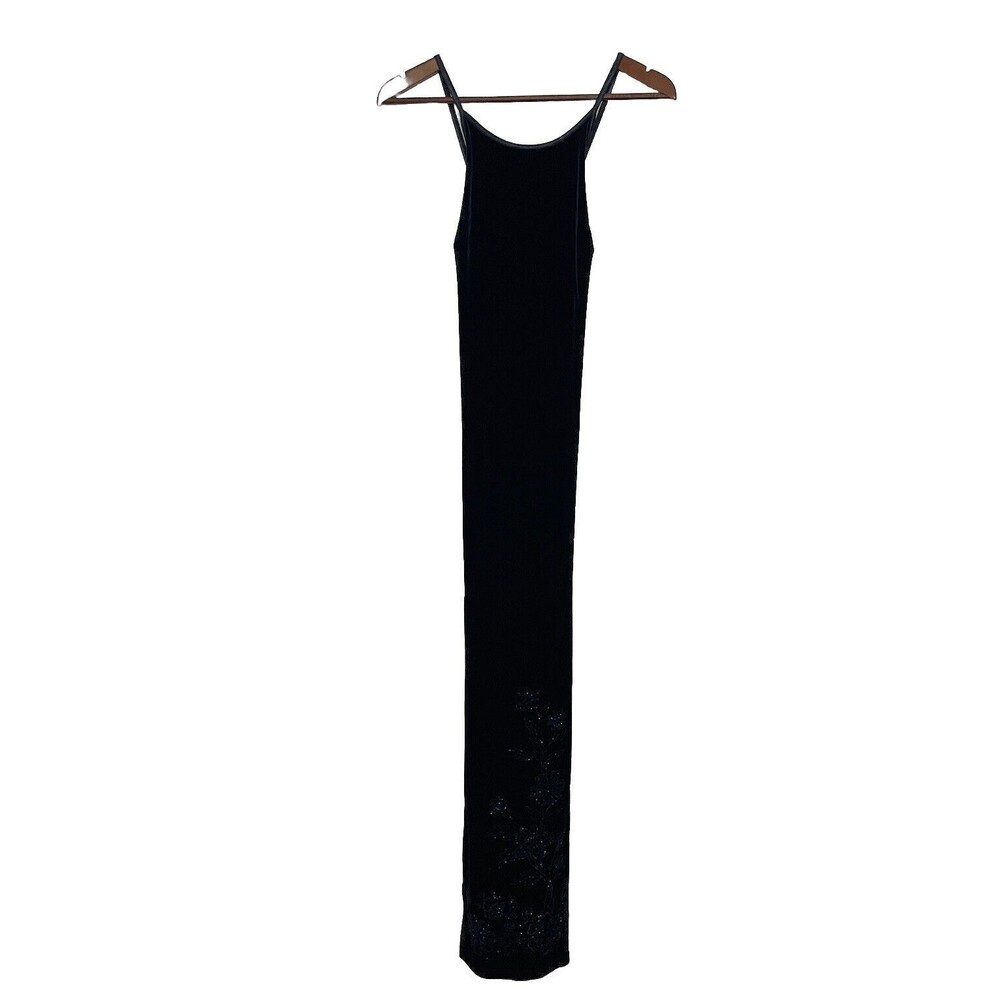 Charlotte Russe Womens Medium Maxi Criss Cross Back Formal Dress Velvet Slinky